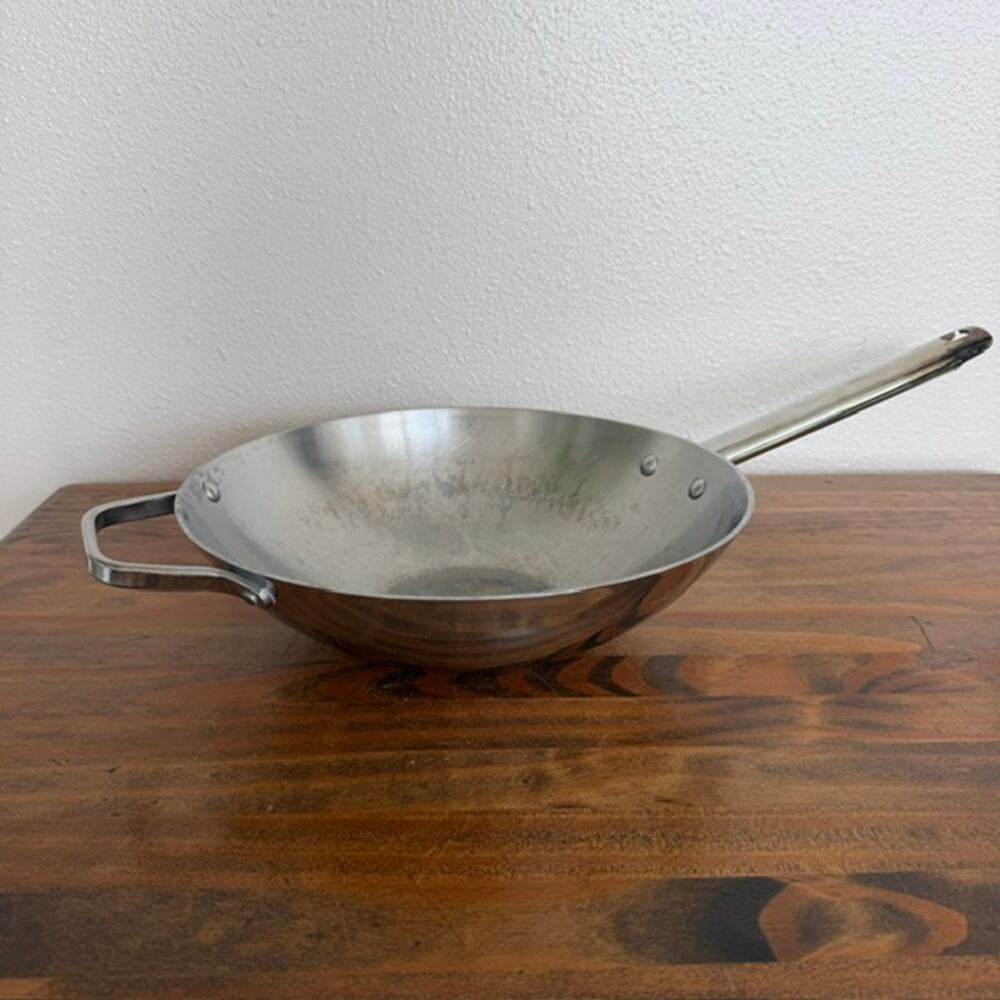 Wolfgang Puck Professional Cookware Tri-Ply Stainless Steel 10" Stir Fry Pan